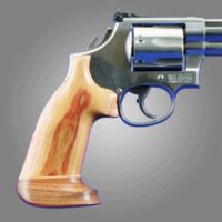 Hogue Trooper Mk III Handgun Grip Tulipwood No Finger Groove Big Butt 42734