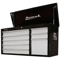 Homak 41in SE Series Top Chest w/ 8-drawers, Black And Gray