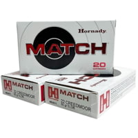 Hornady Match .22 Creedmoor 80 Grain ELD Brass Cased Rifle Ammunition