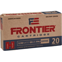 Hornady Frontier 5.56x45mm NATO 55 grain Ball (M193) Full Metal Jacket (FMJ) Brass Centerfire Rifle Ammunition