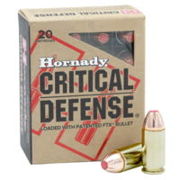 Hornady Critical Defense .45 ACP +P Flex-Tip 185grain Nickel Plated Brass Cased Pistol Ammunition