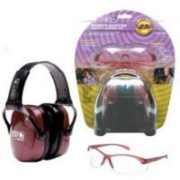 Howard Leight Woman's Shooting Combo Kit - dusty rose earmuff, clear shooting glasses, R-01727