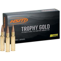 HSM Ammunition Trophy Gold 6.5mm PRC 130 Grain Jacketed Hollow Point Brass Cased Rifle Ammunition