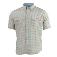 HUK Performance Fishing Tide Point Woven Plaid SS Tops, Short Sleeve - Mens