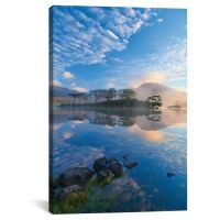 iCanvas Misty Morning Reflection Of Twelve Bens II, Derryclare Lough, Connemara, County Galway, Connacht Province, Republic Of Ireland by Gareth McCormack Canvas Print