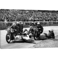 iCanvas Motorcycle With Side Car Race Spill by Retro Images Archive Canvas Print