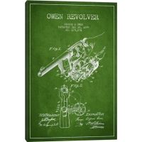 iCanvas Owen Revolver Green Patent Blueprint by Aged Pixel Canvas Print