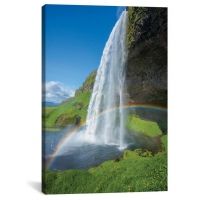 iCanvas Rainbow II, Seljalandsfoss, Sudurland, Iceland by Gareth McCormack Canvas Print