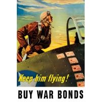 iCanvas Vintage WWII Poster Of A Fighter Pilot Climbing Into His Air by Stocktrek Images - Canvas Print