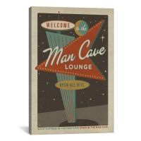 iCanvas Vegas Man Cave Sign by Anderson Design Group Print