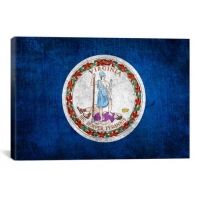 iCanvas Virginia Flag, Wood Canvas Print