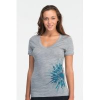 Icebreaker Tech Short Sleeve V Chrysanthemum Clearance - Women's-Metro-Small