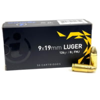 Igman 9mm Luger 124 Grain Full Metal Jacket Brass Casing Centerfire Pistol Ammunition