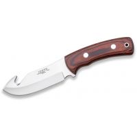 Joker Knives Skinner Stag Horn Knfie - 4.68in. Blade w/ Hook and Leather Sheath 