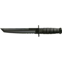 KA-BAR Knives Tanto Serrated Edge Knife w/ Hard Sheath, Black, Clampack