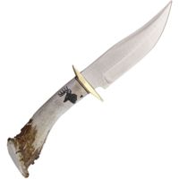 Ken Richardson Knives Bowie Crown Horn Handle 6 in Fixed Blade Knife