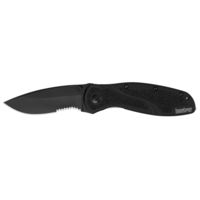 Kershaw Blur Glass Breaker Black Serrated Assisted Folding Knife by Ken Onion