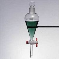 Kimble/Kontes KIMAX Separatory Funnels, Squibb, Pear-Shaped, Kimble Chase 29048F 125 With [ST] Ground Glass Stopper And Ptfe Stopcock