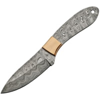 Knifemaking Drop Point Blade with Damascus Steel Handle, 8in Fixed Blade Knife