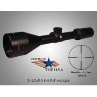 Kruger Optical 3-12x50mm K4 Waterproof Rifle Scope w/ Hunter Duplex Reticle 63301