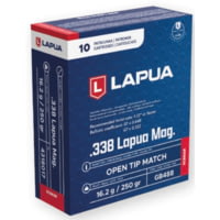 Lapua Scenar .338 Lapua Magnum 250 grain Scenar Open Tip Match Brass Cased Centerfire Rifle Ammunition