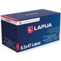 Lapua Scenar 6.5x47mm Lapua 123 grain Scenar Open Tip Match Brass Cased Centerfire Rifle Ammunition