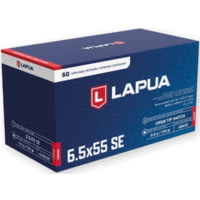 Lapua Scenar 6.5x55mm Swedish 139 grain Scenar Open Tip Match Brass Cased Centerfire Rifle Ammunition