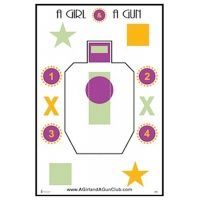 Action Target A Girl &amp; A Gun Training Target, Pack of 100