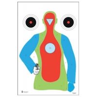 Law Enforcement Targets B-21E High Visibility Fluorescent Silhouette With Handgun Indoor Target 23x35 Inch 100 Per Case PR-B21E
