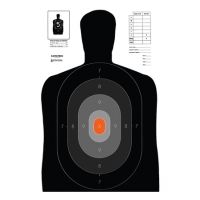 Law Enforcement Targets B-27E PROS Dark-to-Light Silhouette 23x35 Inch Black/Gray/Orange 100 Per Case B-27E-PROS