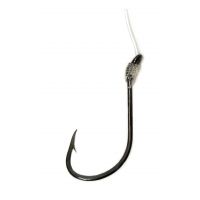Lazer Sharp Octopus Saltwater Snelled Hook, Offset, Curved Point, Up Eye