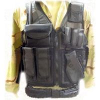 Leapers Deluxe Tactical Vest with Quick Draw Holster, Pouch and Belt-XXLarge Black PVC-V647BT
