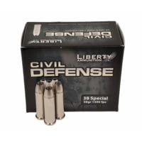 Liberty Ammunition Civil Defense .38 Special 50 Grain Hollow Point Brass Cased Centerfire Pistol Ammunition