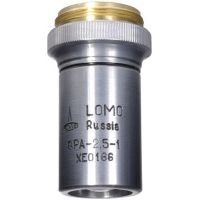 LOMO Objective, Plan Achromat, 2.5x, 0.08 N.A., DIN
