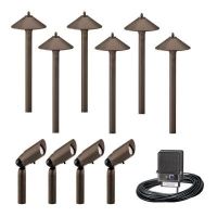 Malibu 10pc Outdoor Light Kit - 6x 10 and 4x 20 Watt Halogen Outdoor Lights