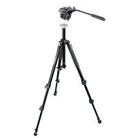Manfrotto Black Aluminum Wildernes Tripod 190XWNBK and 701HDV Pro Fluid Video Mini Head