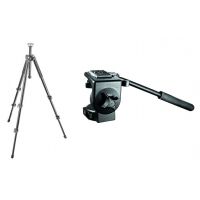 Manfrotto 294 Aluminum 3 Section Camera Tripod w/ 128RC Micro Fluid Tripod Head