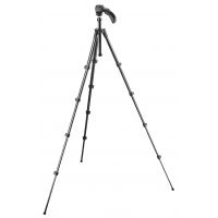 Manfrotto Compact 5 Section Aluminum Camera Tripod w/ 3 Way Photo/Video Head