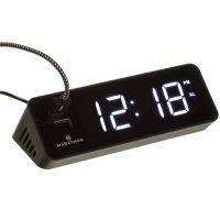 Marathon LED Alarm Clock w/Two USB Ports
