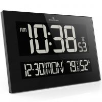 Marathon Reverse LCD Display Jumbo Atomic Wall Clock