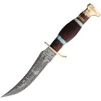 Marbles Skinner Wood/Stag Damascus 5.50 in Damascus Steel Fixed Blade Knife
