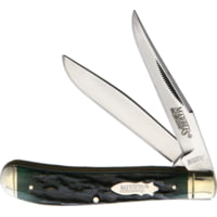 Marbles Trapper Green Stag Bone Folding Knife