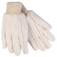 MCR Safety Double Palm Work Gloves, 18oz Corded Cotton Polyester Blend, Clute Pattern with Straight Thumb, Knit Wrist