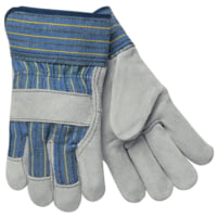 MCR Safety A Grade Shoulder Leather Split Leather Palm Work Gloves, 4.5in Plasticized Gauntlet Cuff