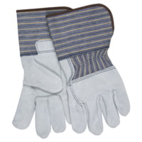 MCR Safety A Shoulder Leather Split Leather Palm Work Gloves, 3/4 Leather Back, 4.5in Plasticized Gauntlet Cuff