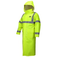 MCR Safety Big Jake 2 PVC/Meta-Aramid Flame Resistant Rain Coat, ANSI Class 3 Hi-Vis Standard, HRC2/CAT2, ARC Rating ATPV 11 cal/cm2