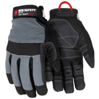 MCR Safety Cut Pro Mechanics Glove, Synthetic Leather Palm, Adjustable Hook and Loop Wrist Closure, Cut Resistant
