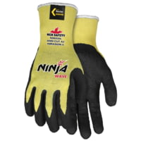 MCR Safety Cut Pro Ninja Wave Cut Resistant Work Gloves, 10 Gauge Kevlar Shell, Nitrile Wave Coated Palm and Fingertips