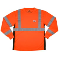MCR Safety Hi Vis Safety Work T-Shirts, Soft Poly Birdseye Mesh, Long Sleeve and Tagless Design, ANSI 107 Type R Class 3 - Men's
