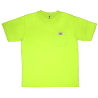 MCR Safety Hi Vis Safety Work T-Shirts, Soft Poly Jersey Knit, Short Sleeve and Tagless Design, Fluorescent Lime
